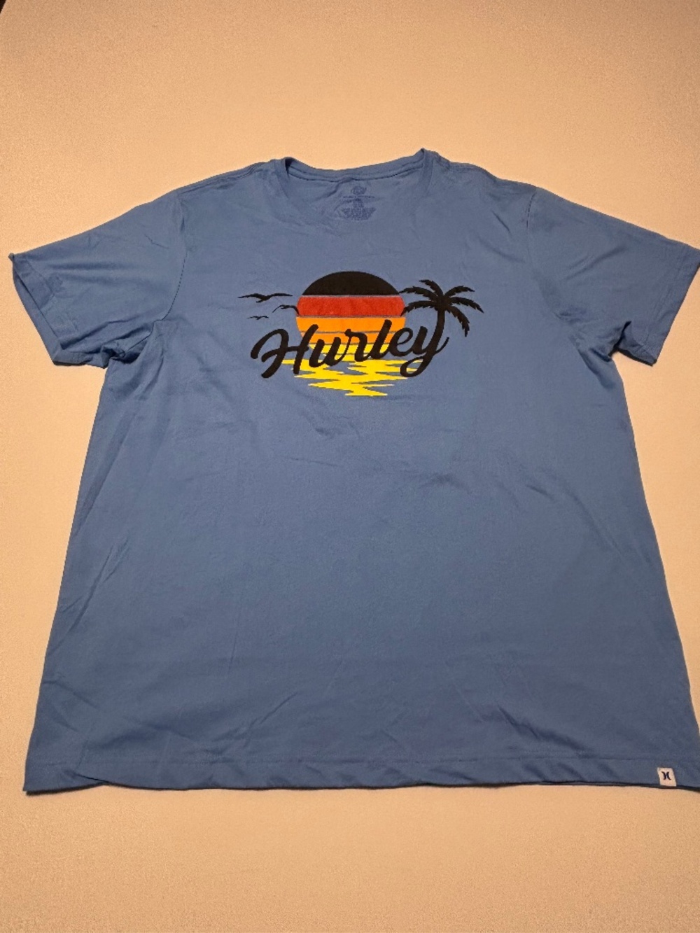 Mens Blue Hurley Tropical T-Shirt Size XXL